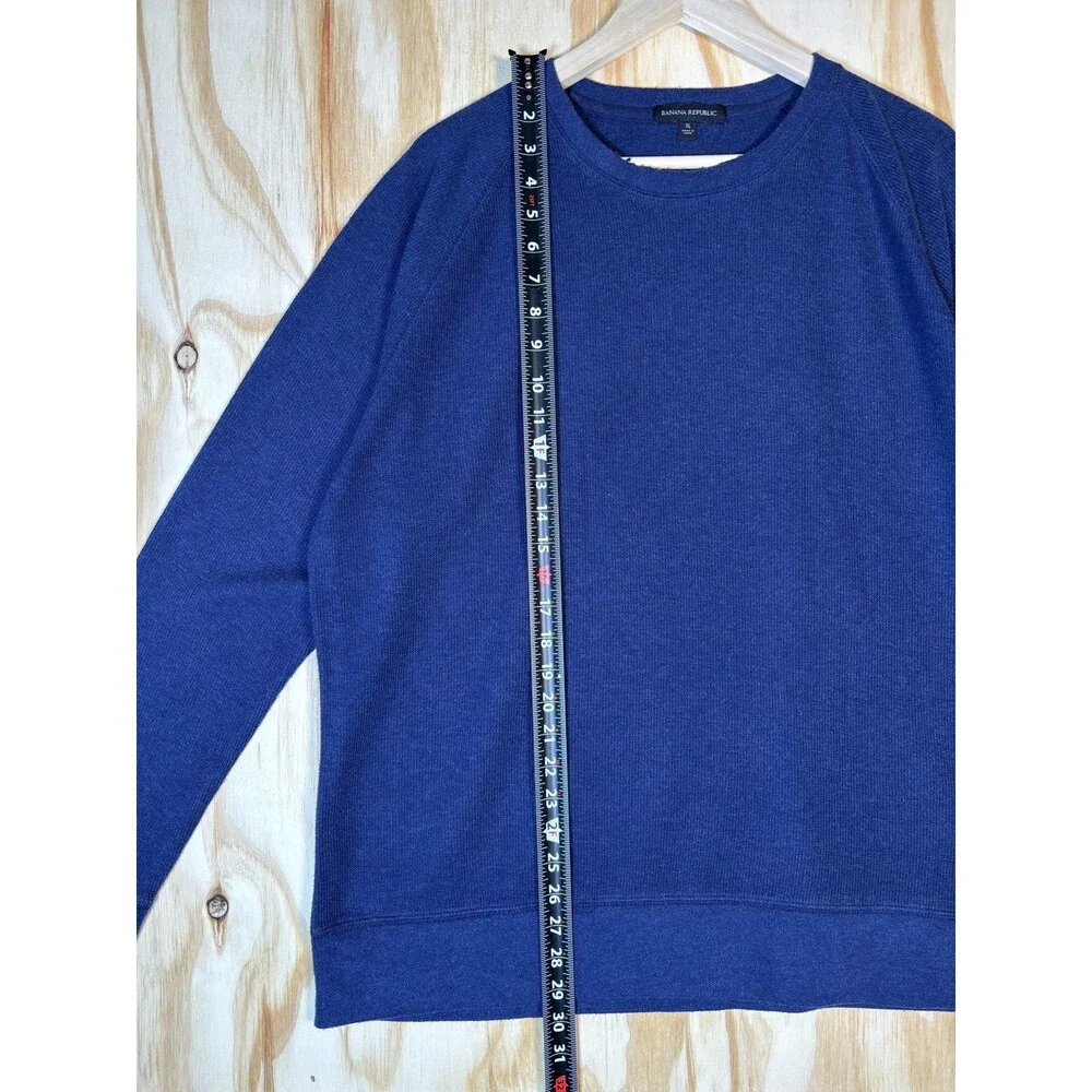 Banana Republic Sweater Mens XL Blue Long Sleeve Crew Neck Knit Pullover Casual